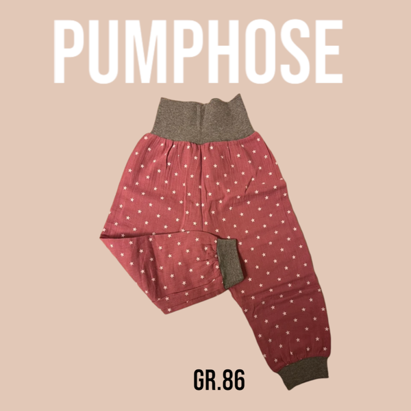 Pumphose Musselin Fuchsia mit Sternen Gr.86