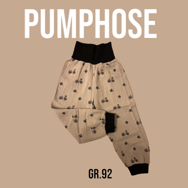 Pumphose Musselin Taupe mit Velo Gr.92