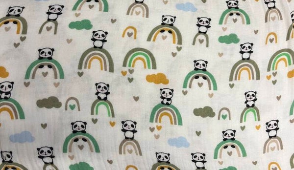 Musselin Panda Grün