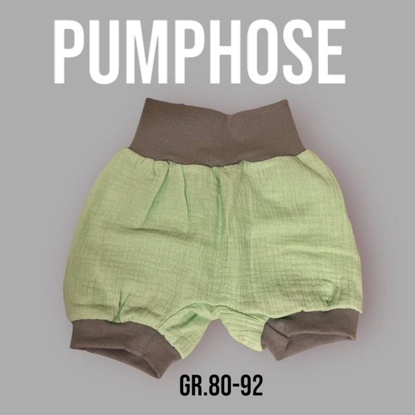 Pumphose Kurz Musselin Mint Gr.80-92