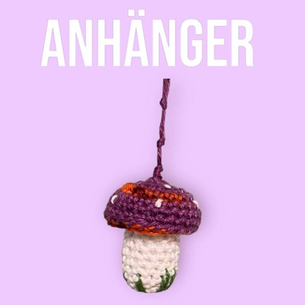 Anhänger Pilz Lila/Orange