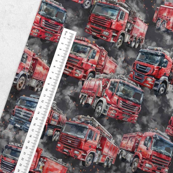 French Terry Feuerwehrfahrzeuge