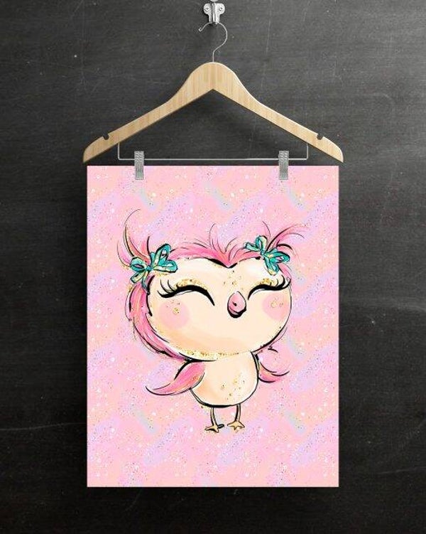 Sweat Panel 40×50 cm Eule mit Schleife