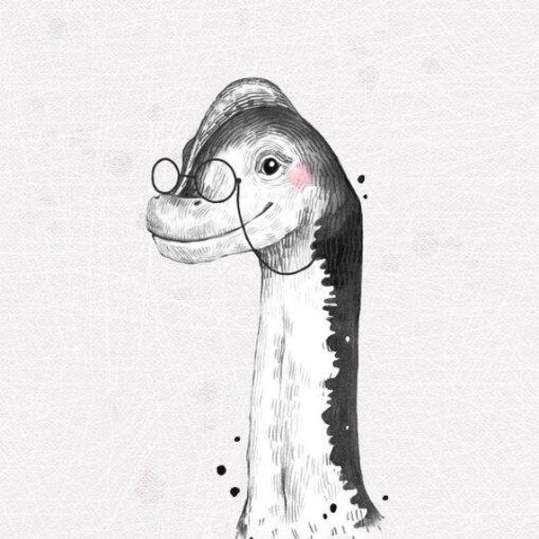 Sweat Panel 40×50 cm Dino mit Brille