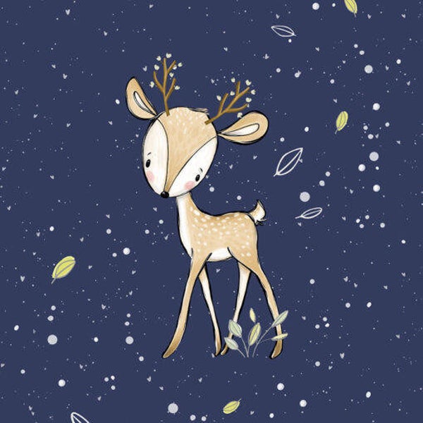 Sweat Panel 40×50 cm Forest Adventure Reh Navy