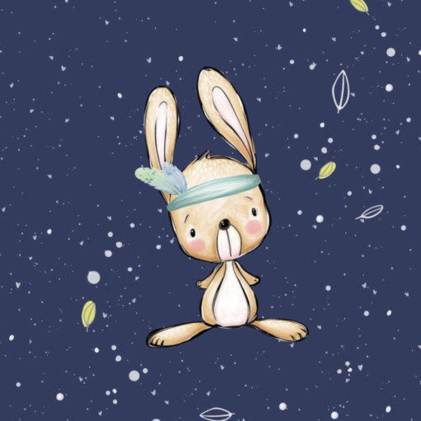 Sweat Panel 40×50 cm Forest Adventure Bunny Navy