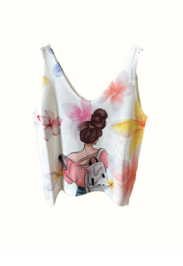 Top imprimé Taille unique