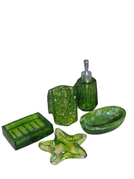 Badezimmer Set Grün 5 Teilig