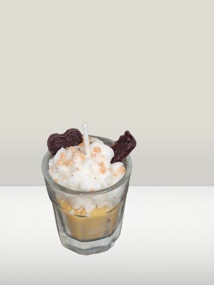 Bananen Kerzen im Schnapsglas ,,klein''