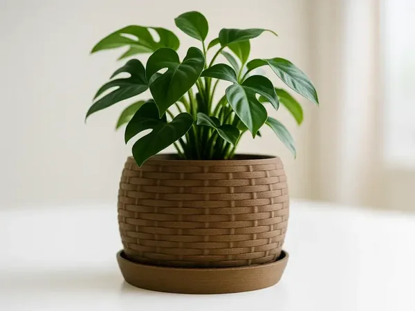 Pot de fleurs bas avec soucoupe – PF09