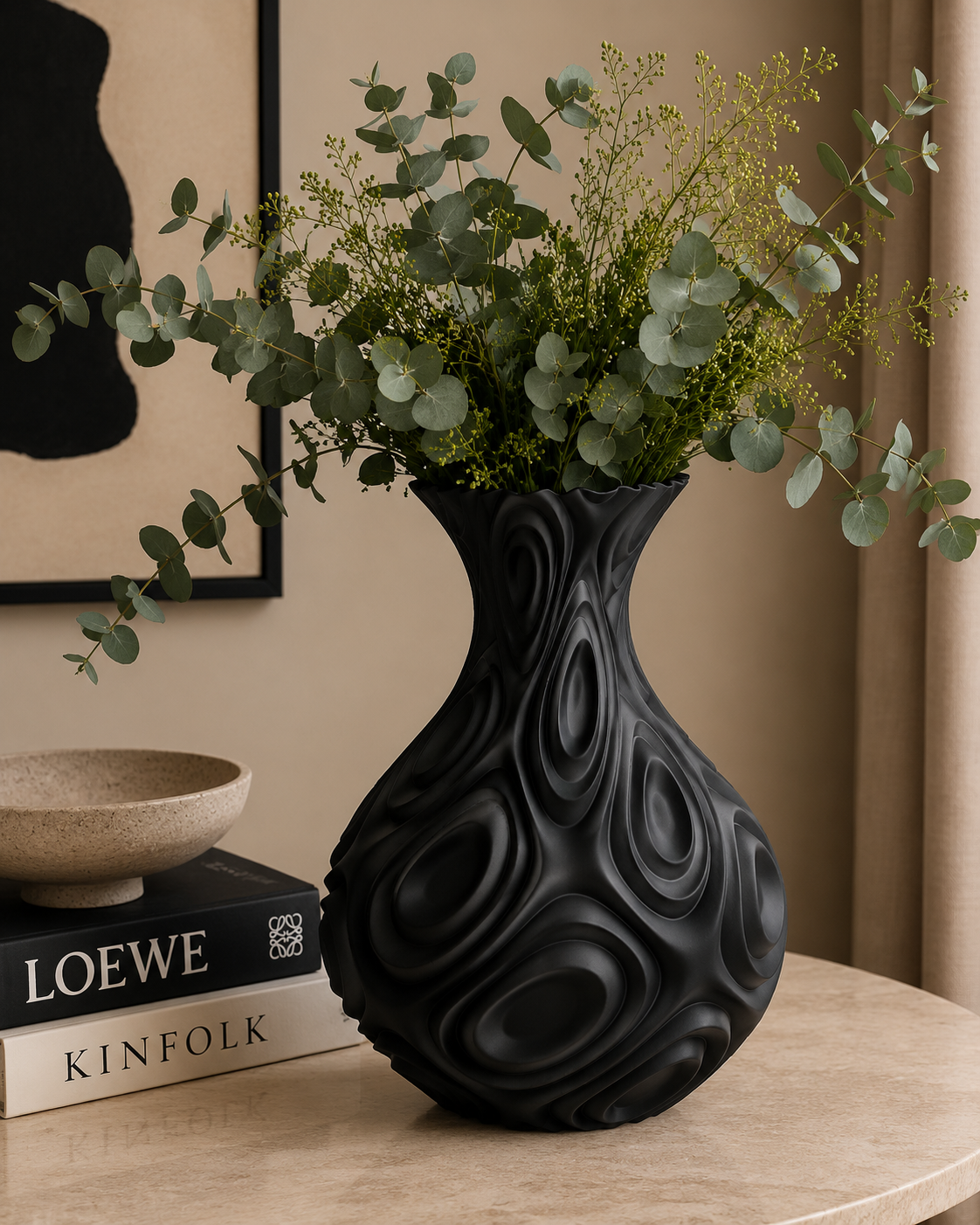 Vase décoratif ondulé imprimé en 3D