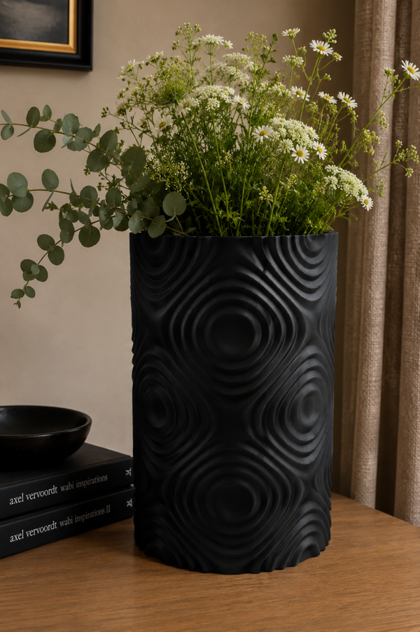 Vase cylindre texturé imprimé en 3D