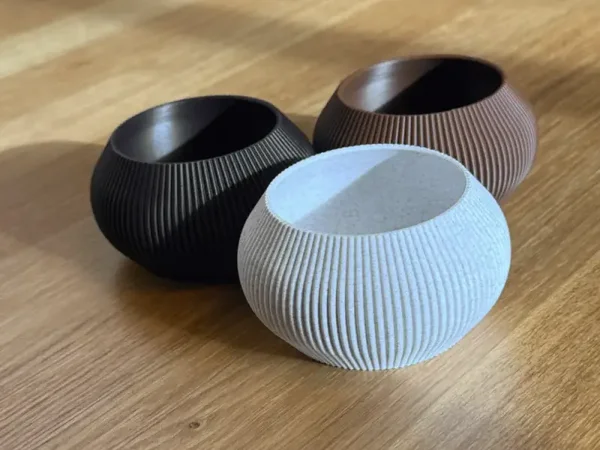 Cache-pot boule cannelé N°1 — JAP114