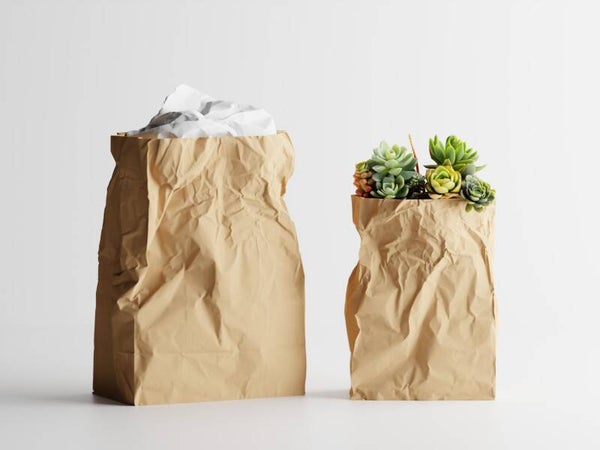 Cache-pot effet sac kraft froissé Taille L– PF08L