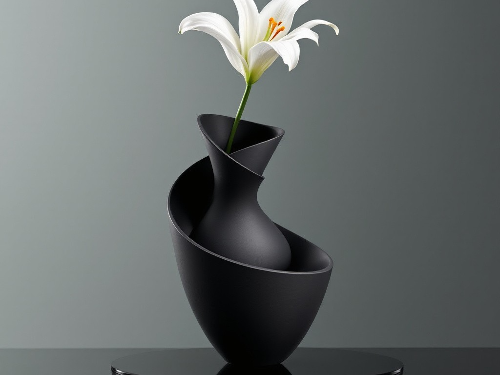Vase soliflore design spirale imprimé en 3D