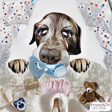 dog caricature baby gift