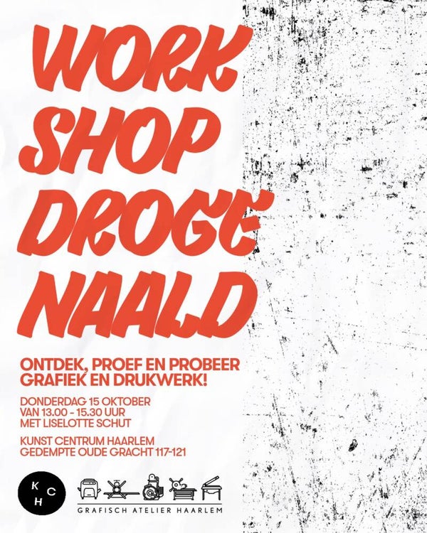 Workshop drogenaald etsen 15 oktober 13.00u - 15.30u