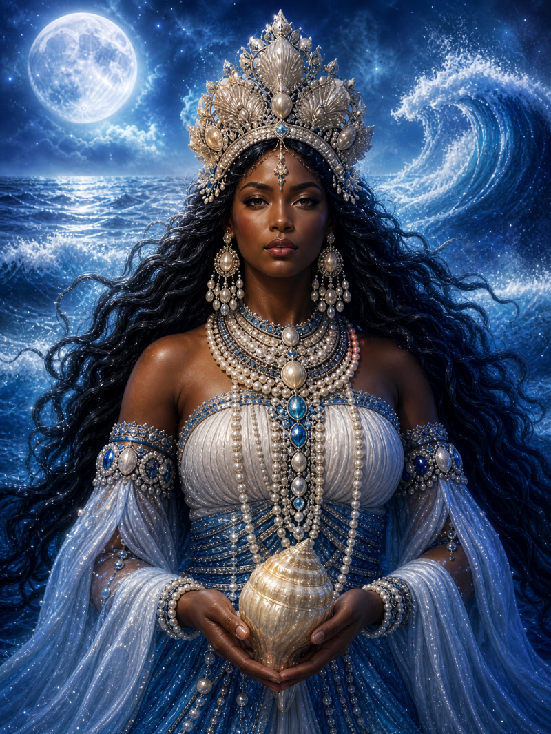 The powerful Orisha deity called Yemaya AI Image Created by Manus 