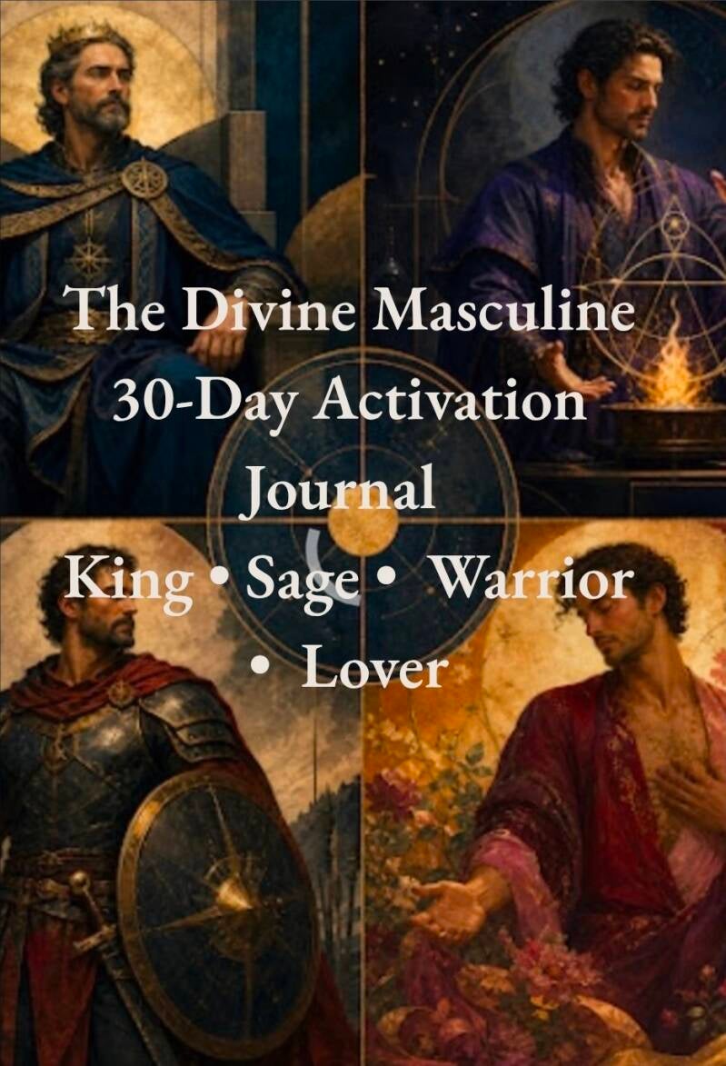 The Divine Masculine 30-Day Activation Journal  King • Sage • Warrior  • Lover AI Image Created by Manus
