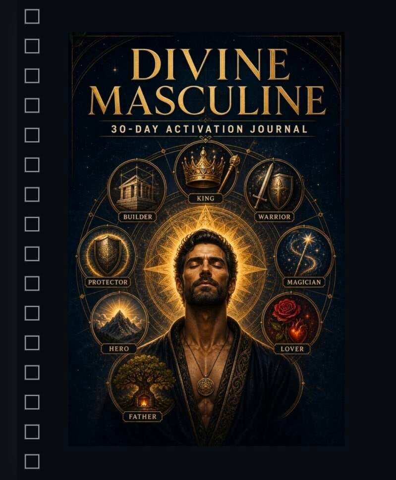 The Divine Masculine 8 Archetype 30-Day Activation Journal AI Image Created by Manus
