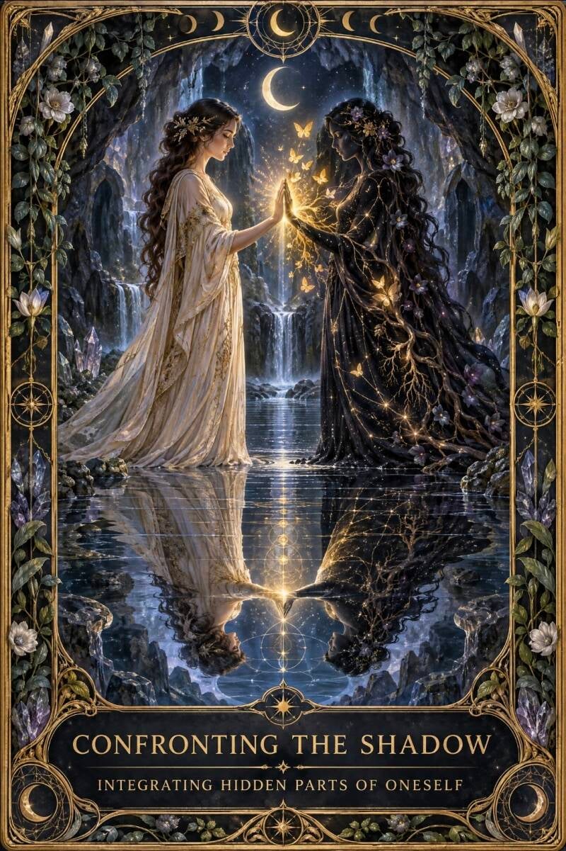 Confronting The Shadow Vila Oracle Card AI Image Created by Manus 