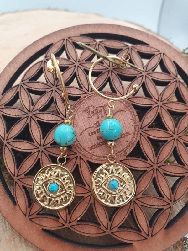 Boucles pierres naturelles Turquenite