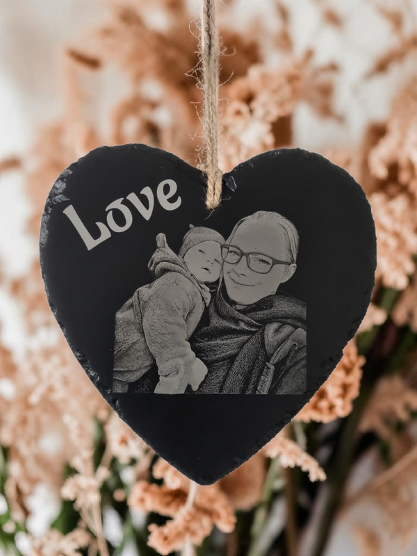 Schiefer Herz 20x20cm personalisieren