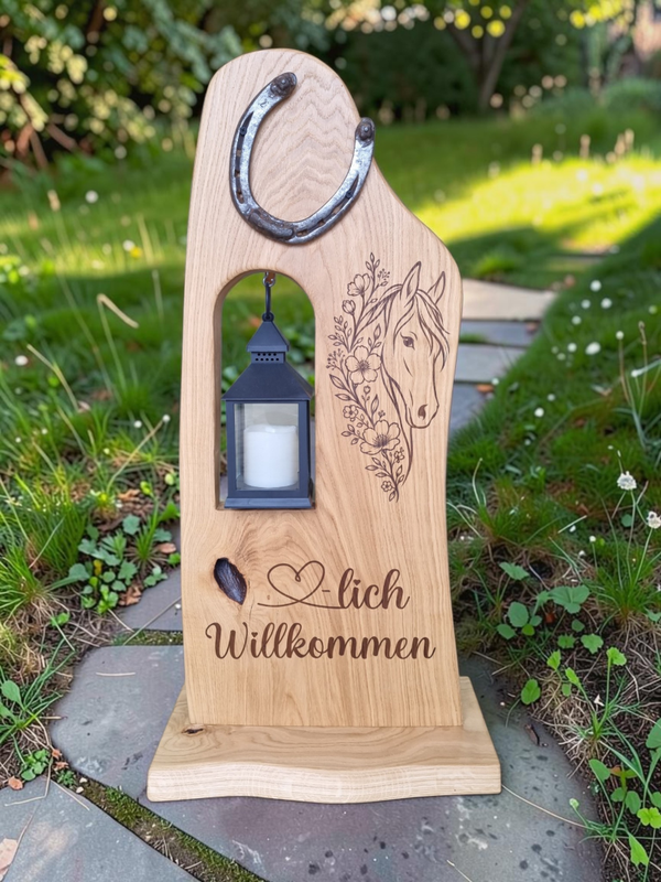 Holzaufsteller Hufeisen