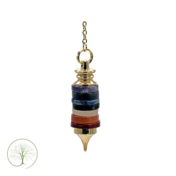 Pendel halfedelsteen- ringen chakrakleuren