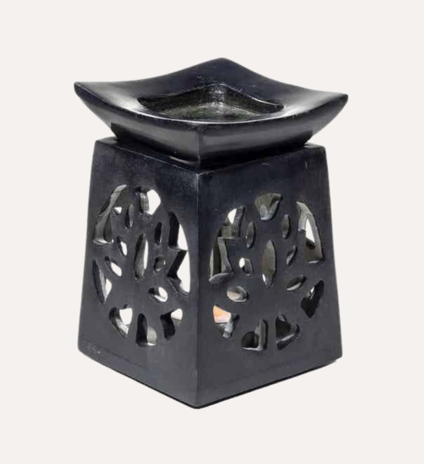 Aromabrander – Lotus van Zwart Zeepsteen