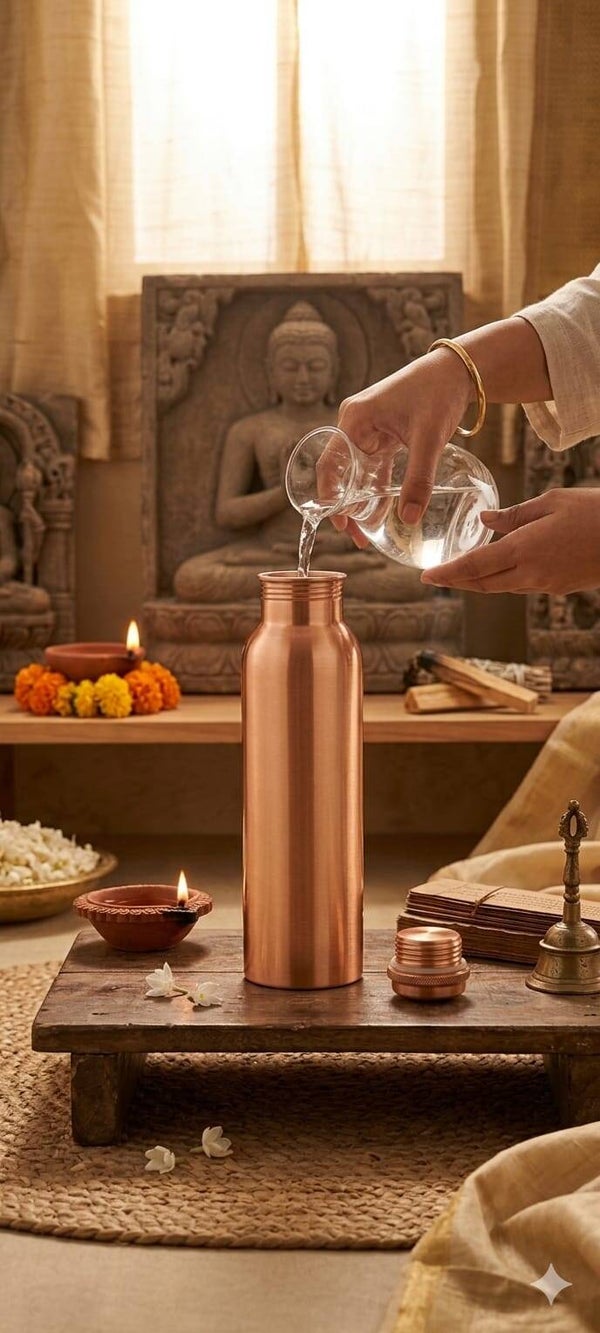 Gourde Pure Cuivre Lisse (1 Litre) – L'Essence de la Simplicité