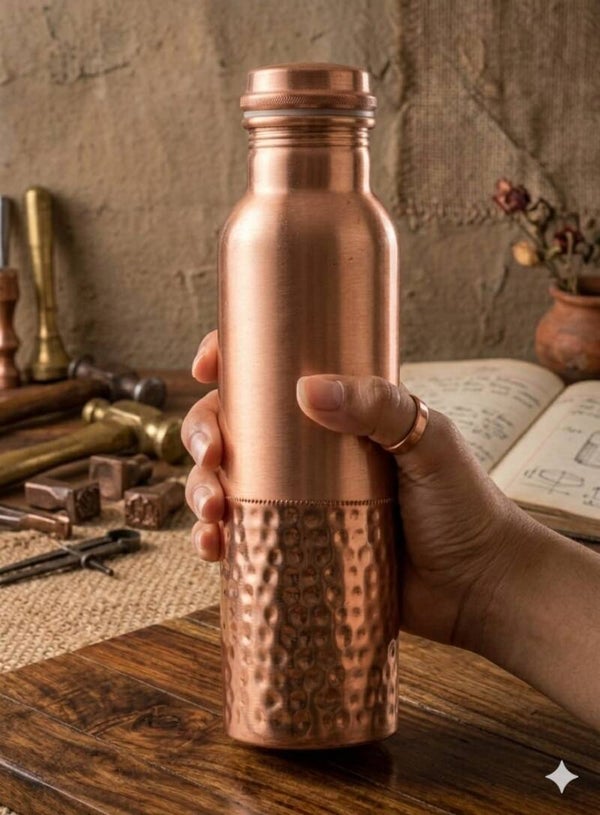 Gourde en Cuivre Artisanal Bi-matière