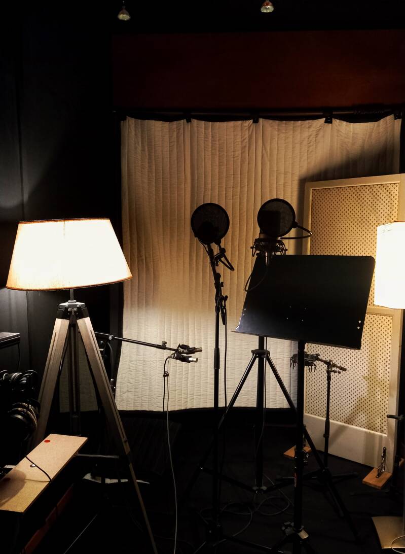 Singer cabin at the recording studio