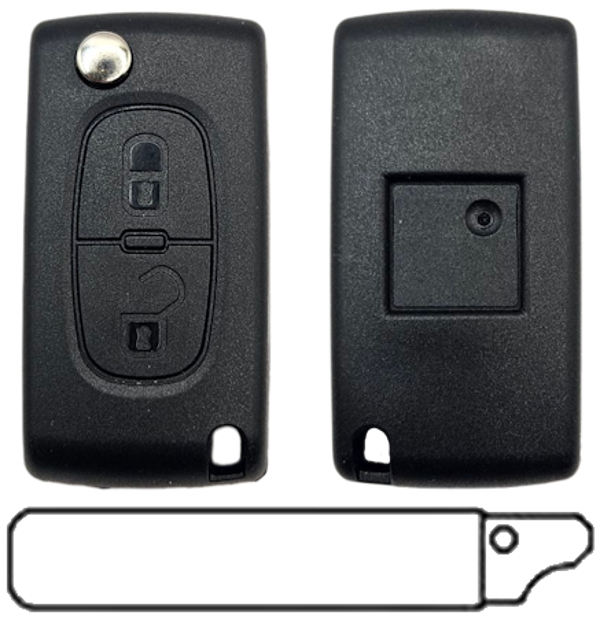 Citroen 2-knops klapsleutel VA2T 433MHZ ID46 ASK/FSK