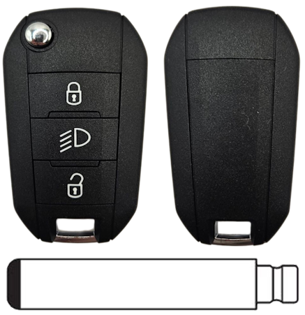 Citroen 3-knops klapsleutel lichten 434MHZ HU83 VA2 4A