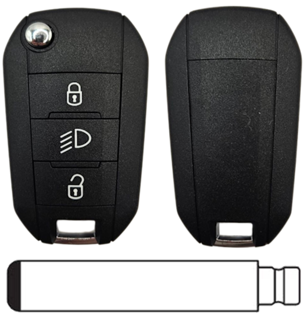 Citroen 3-knops klapsleutel lichten 434MHZ HU83 VA2 ID46