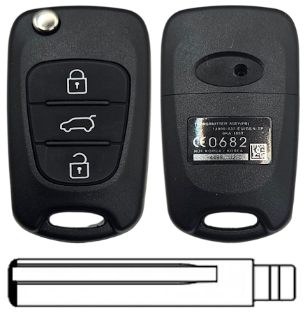 Kia 3-knops klapsleutel koffer HY18 Lege behuizing