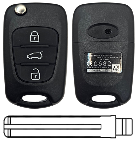 Kia 3-knops klapsleutel koffer TOY48 Lege behuizing