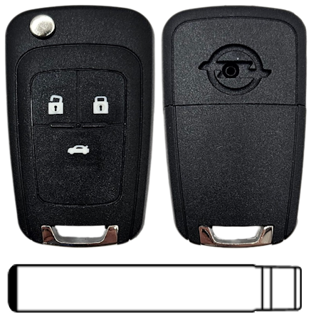 Opel 3-knops klapsleutel koffer 433MZH HU100 ID46