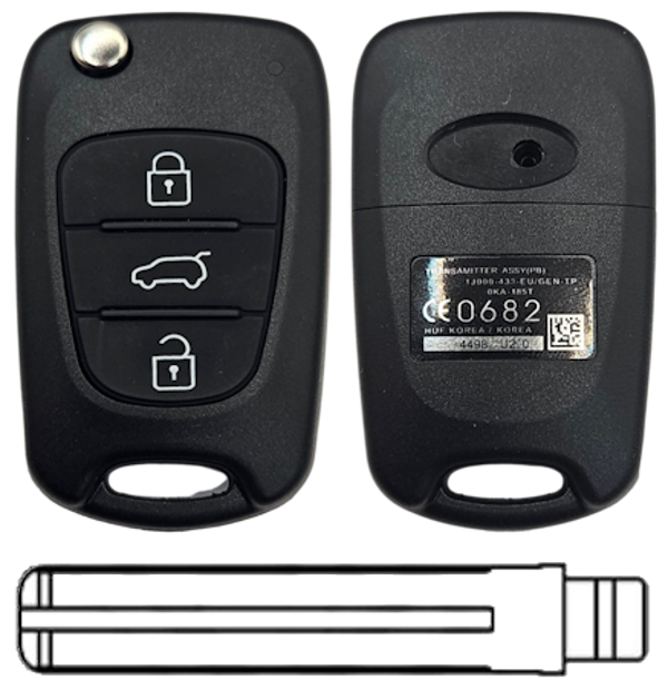 Hyundai 3-knops klapsleutel koffer TOY48 Lege behuizing