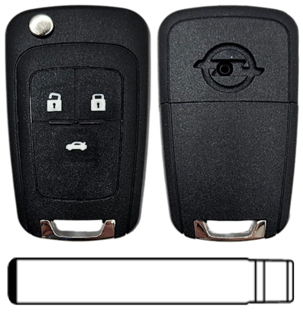 Opel 3-knops klapsleutel koffer 433MZH HU100 ID46