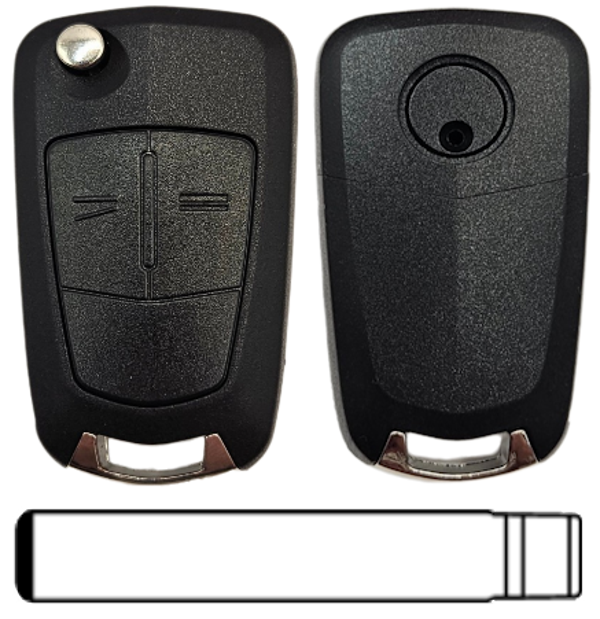 Opel 2-knops klapsleutel HU100 lege behuizing