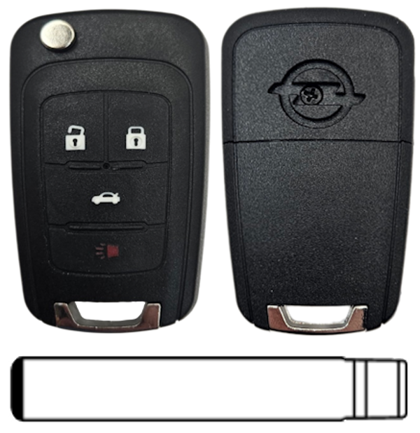 Opel 4-knops klapsleutel Tutter HU100 lege behuizing