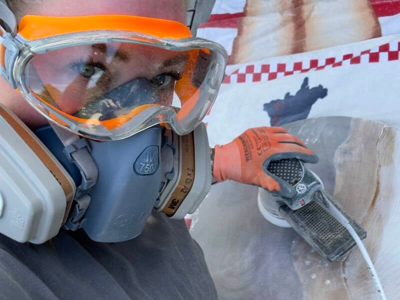 Michelle is aan het schuren