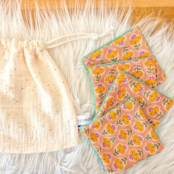 Lingettes démaquillantes en éponge bambou