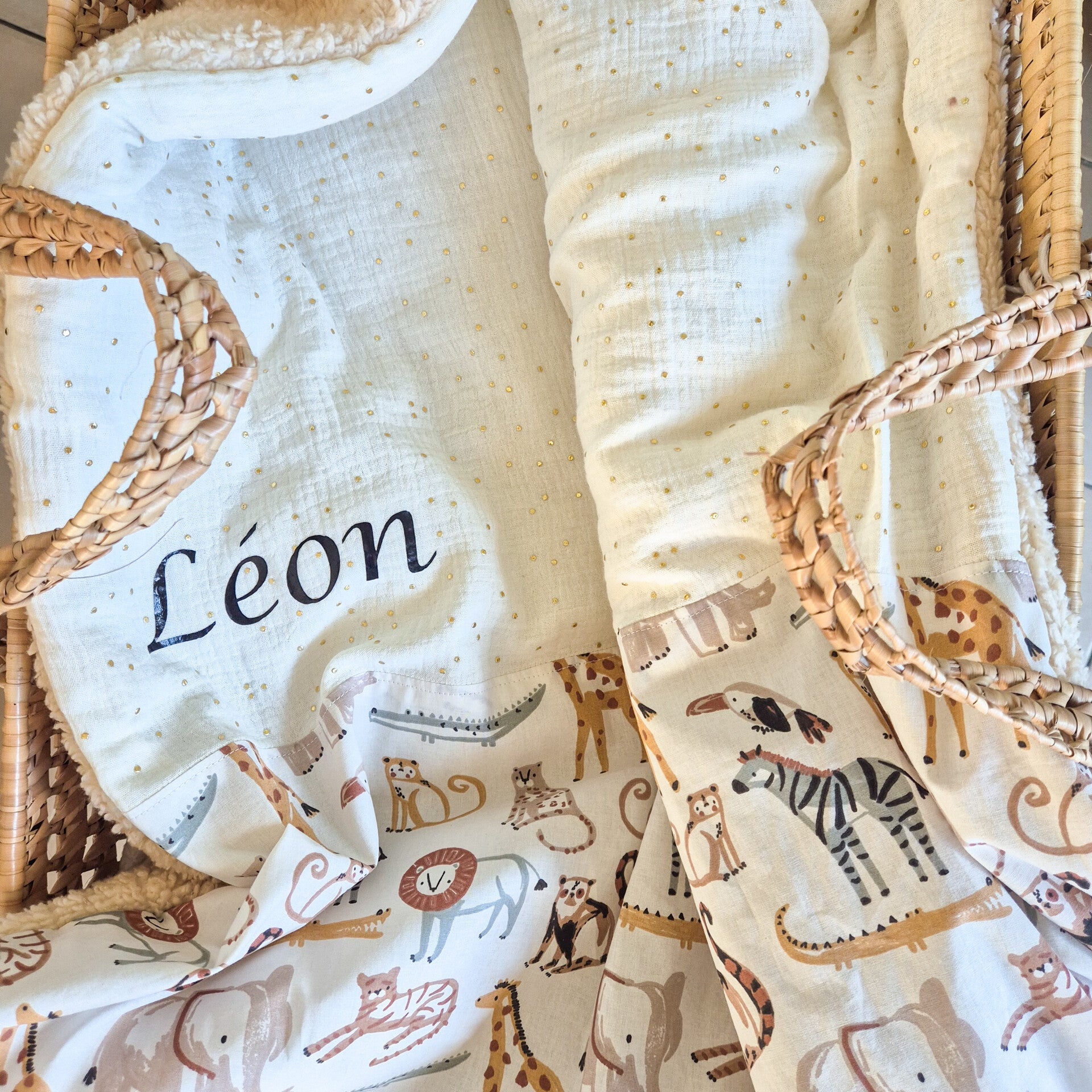 Couverture bébé  personnalisée Léon