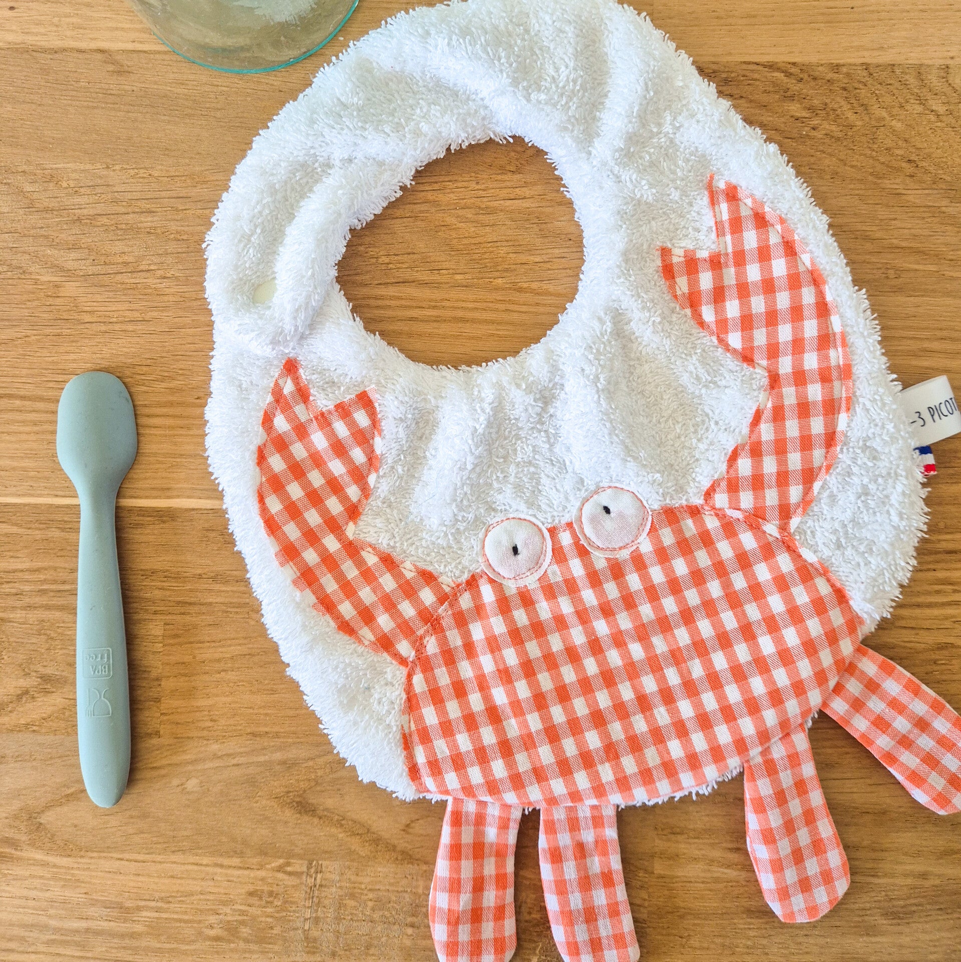 Bavoir bébé crabe éponge