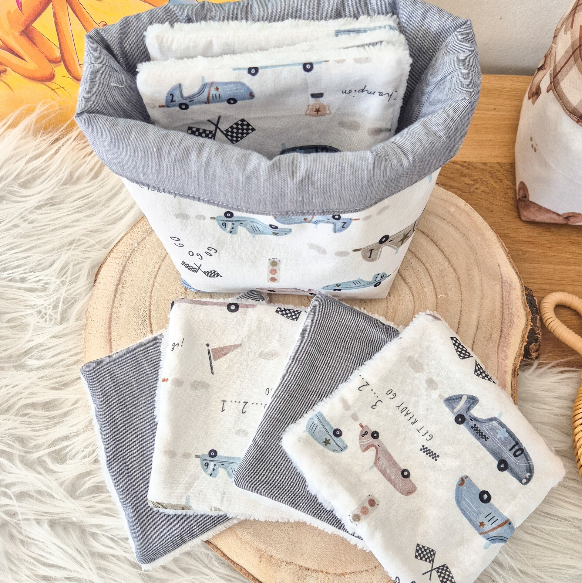 Lingettes bébé et sa panière