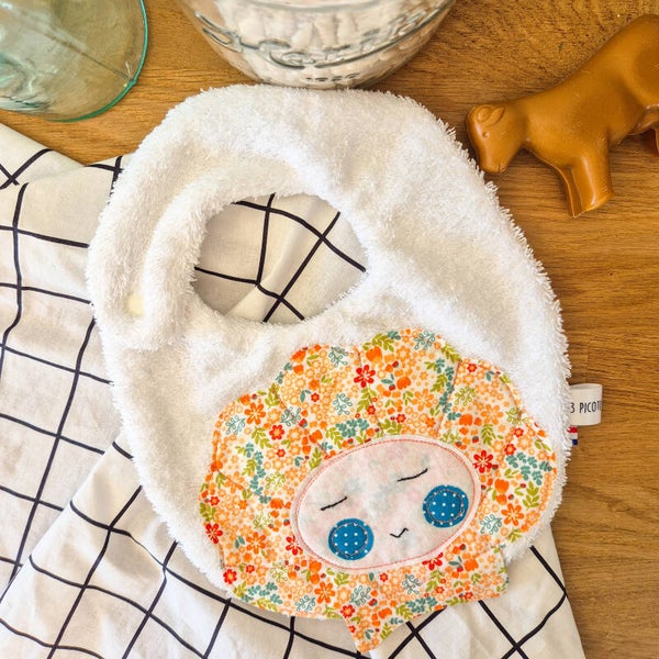 Bavoir bébé coquillage éponge