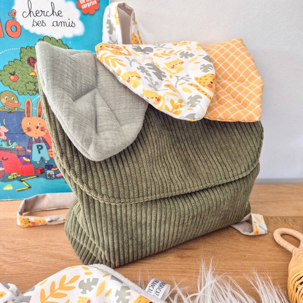 Sac à dos feuille  en velours